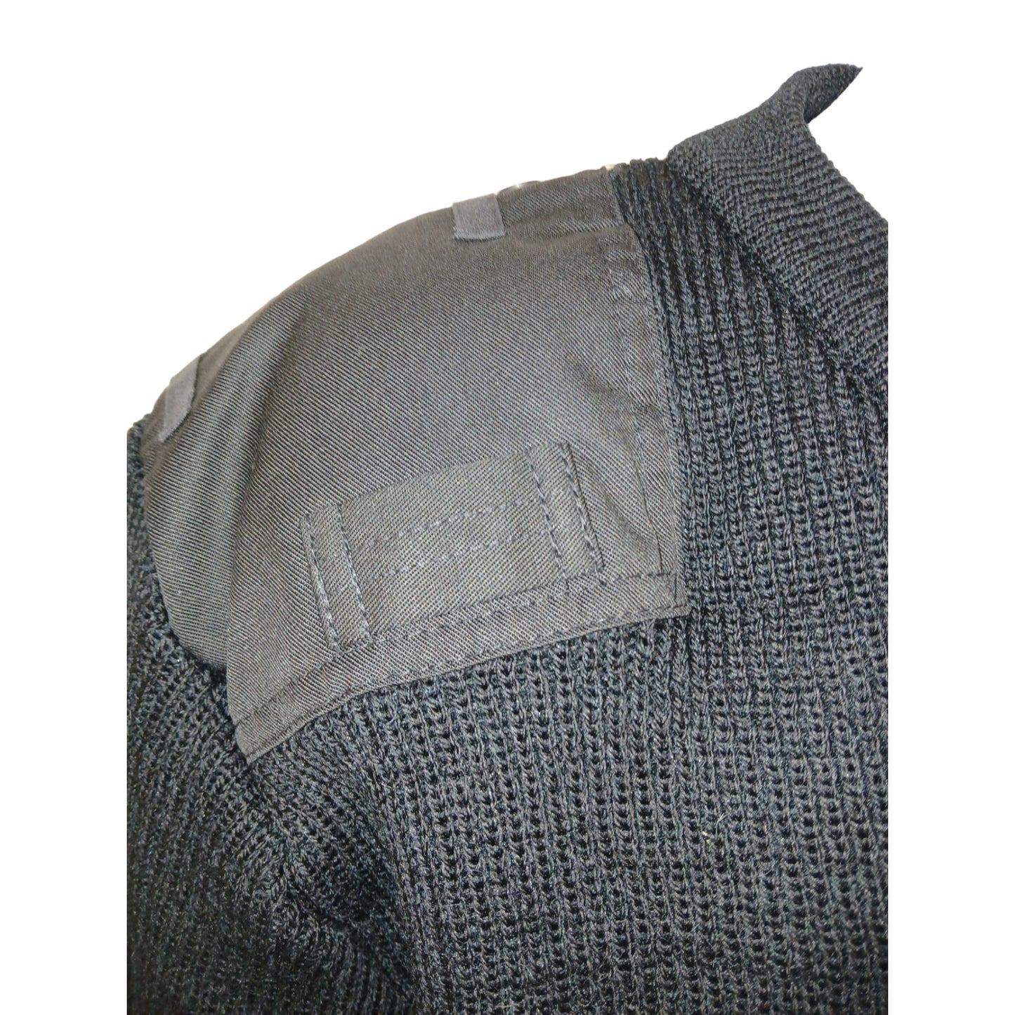 Woolly Pully Jumper Windstop Lined Thick Black Lined V Neck 38" Chest Ex Police