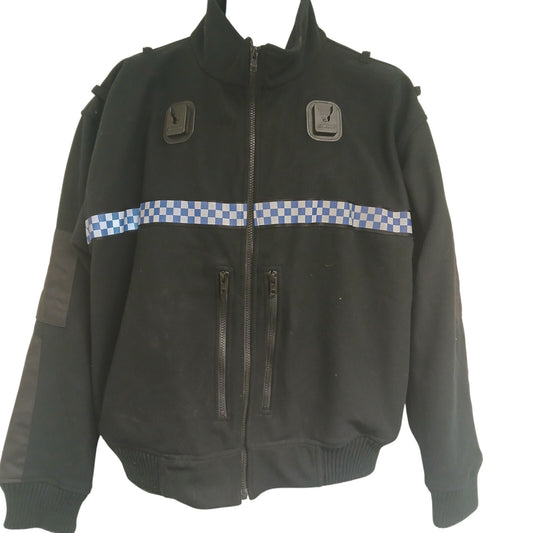Fleece Jacket Police Checked Reflect Klickfast Black Security Cosalt Bomber Coat