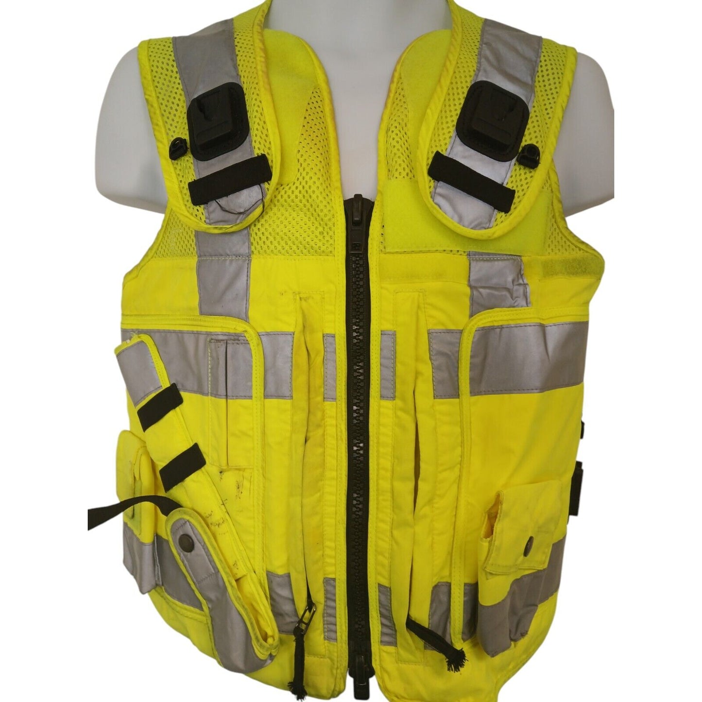 Tactical Vest Hi Viz Integrated Pouches Klickfast Hi Vis Yellow Police Size XS