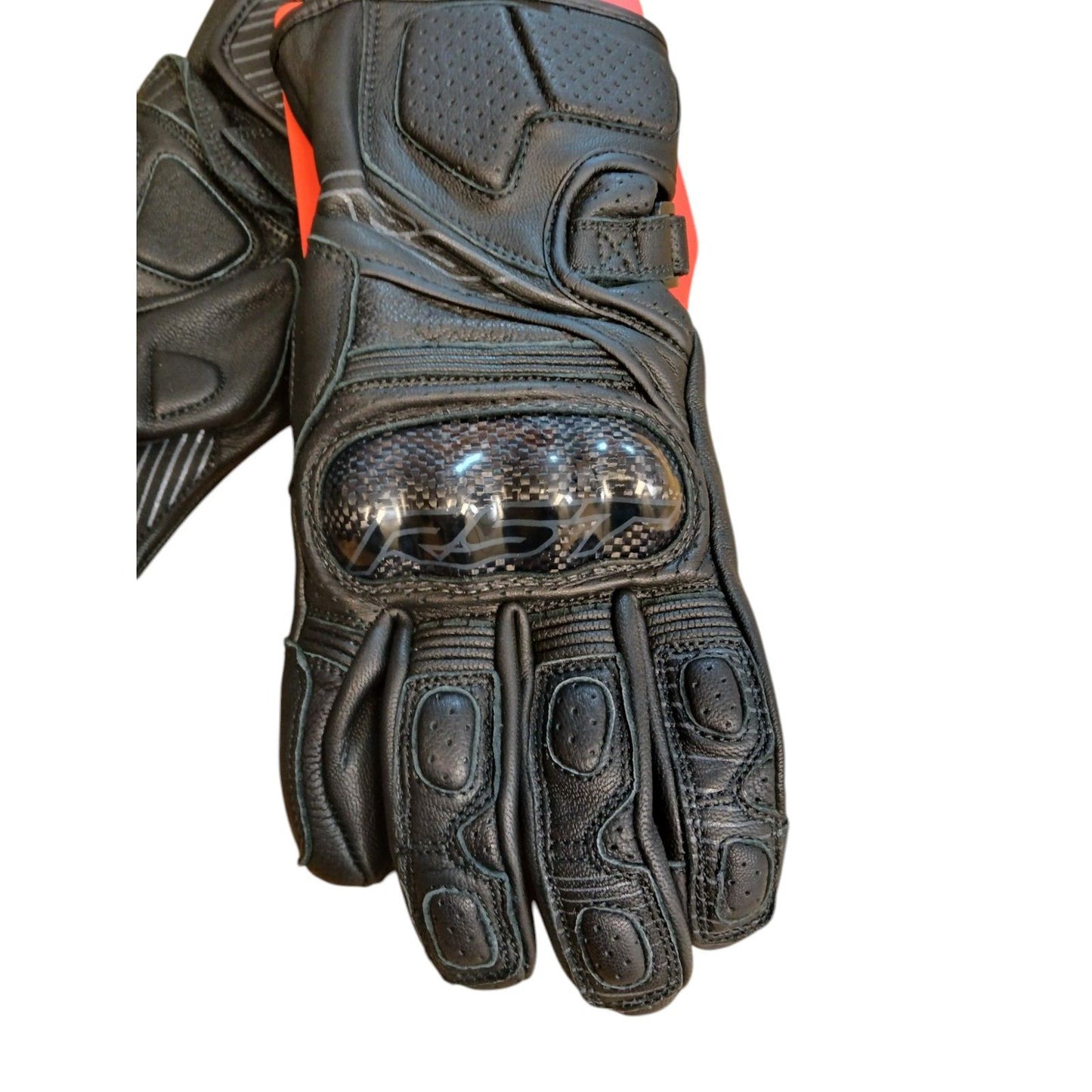 RST Fulcrum Leather Gloves Mens Motorcycle Motorbike Bike Medium Size 9 Black