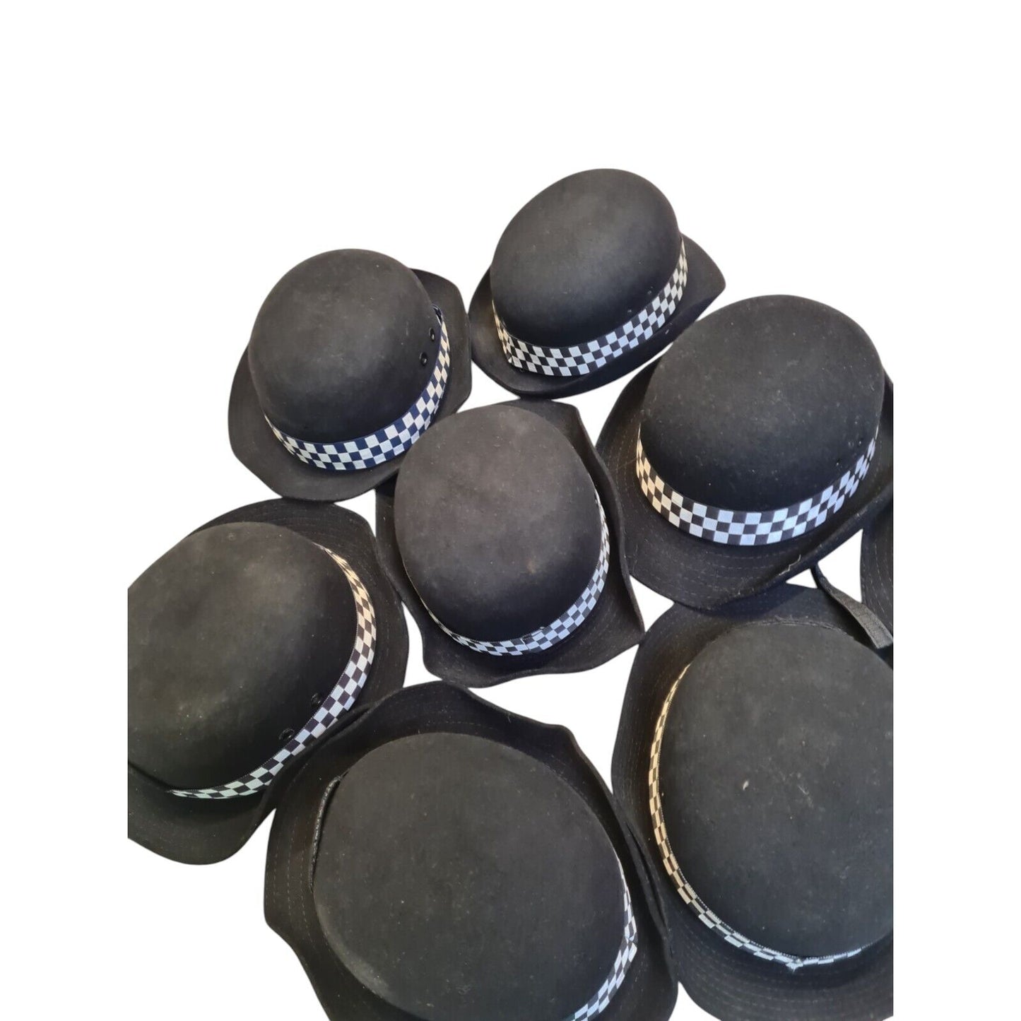 WPC Bowler Hat Bundle Restoration Black & White Checked Band Mixed Sizes Police