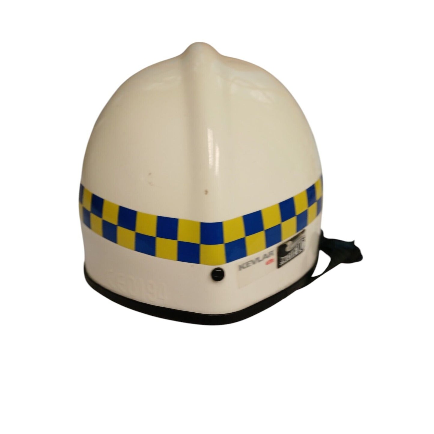 Pacific Ambulance Police Helmet White W/Kevlar Visor Blue Yellow Check 54-62cm
