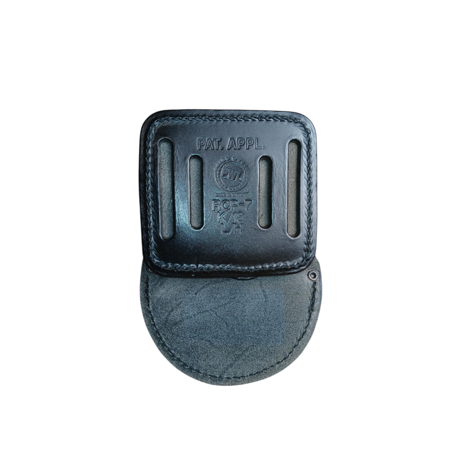 PWL Leather Handcuff Holder Rigid Black Ex Police Multi Positional Speedcuff LH