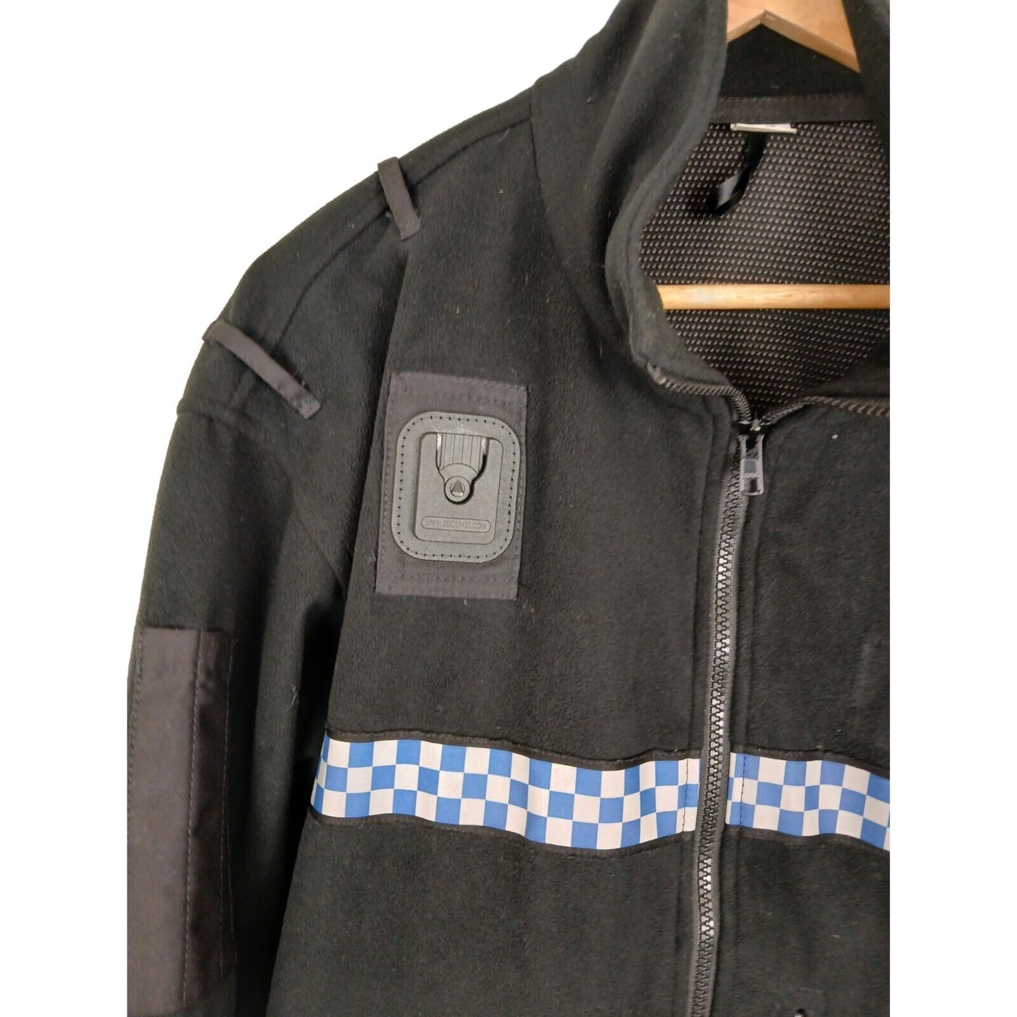 Yaffy Fleece Jacket Windstopper Police Reflective Strip Warm Klickfast Black