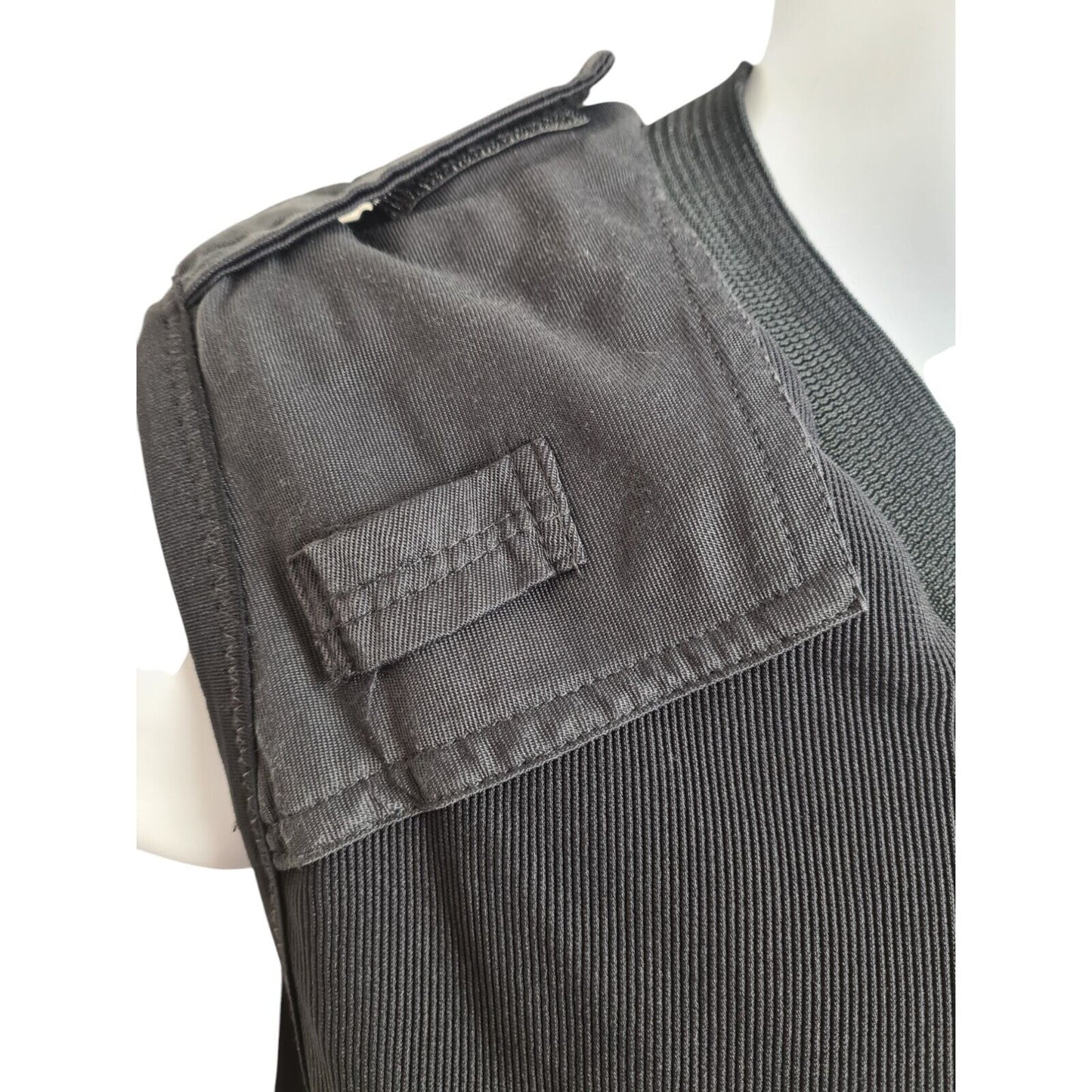 Global Armour Ballistic Vest Cover Overt Stab Epaulettes V Neck Black Security