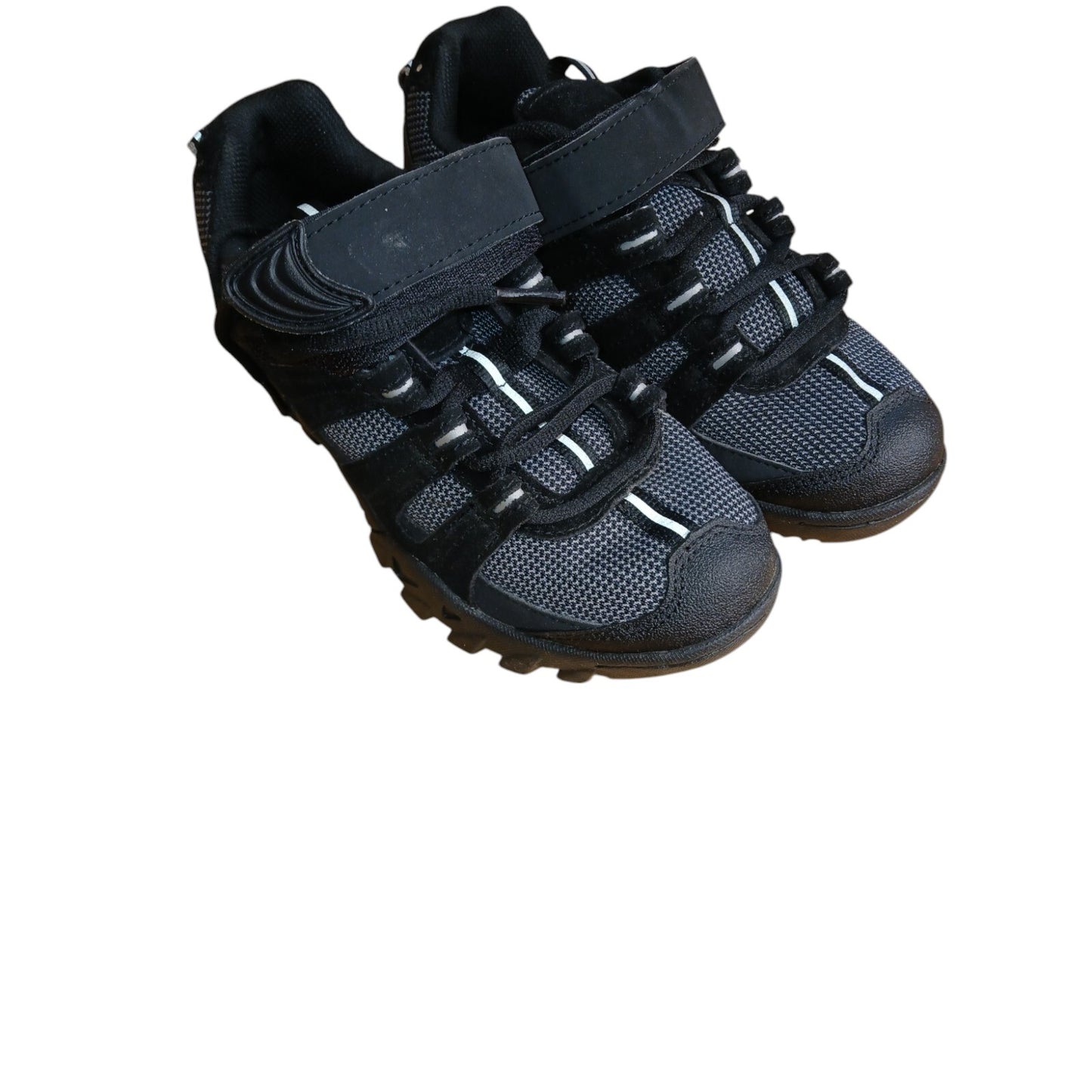 Endura Cycling Shoes Black Grey Size 4 Ex Police With Cleat Plates Lace Up Bike